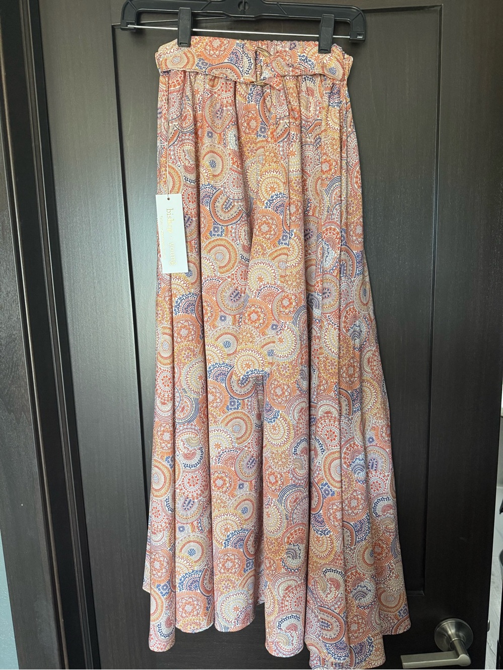 bishop + young Paisley Maxi Skirt in Rust, Cream & Blue